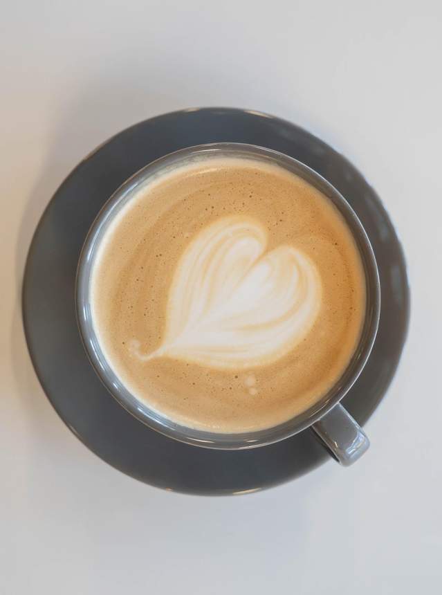 Coffee with heart shaped foam