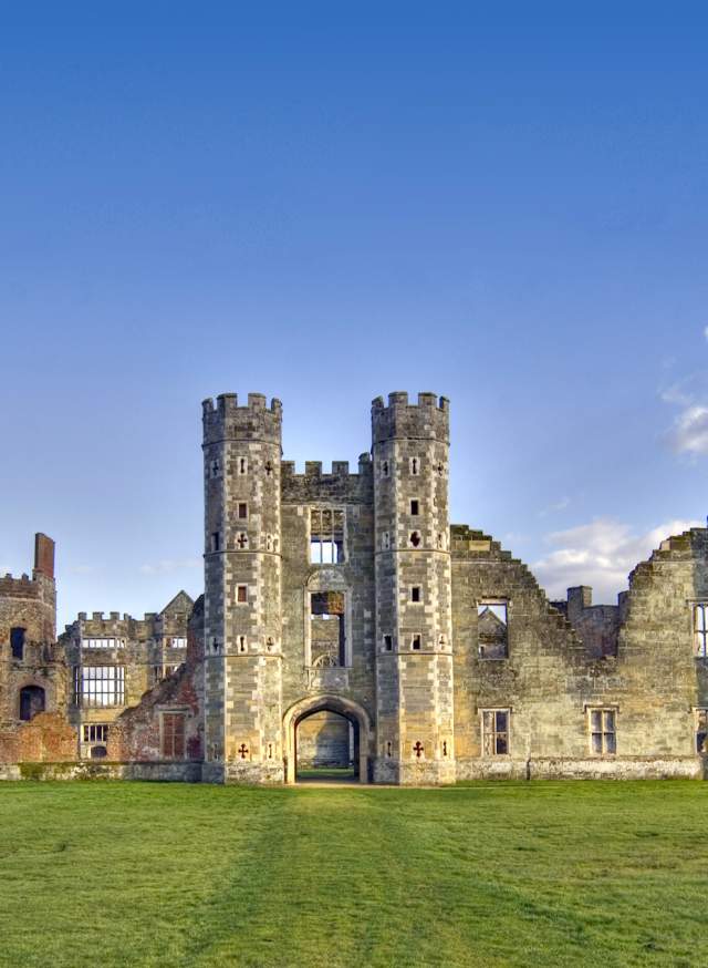 External shot of the ruined castle at Cowdray Estate