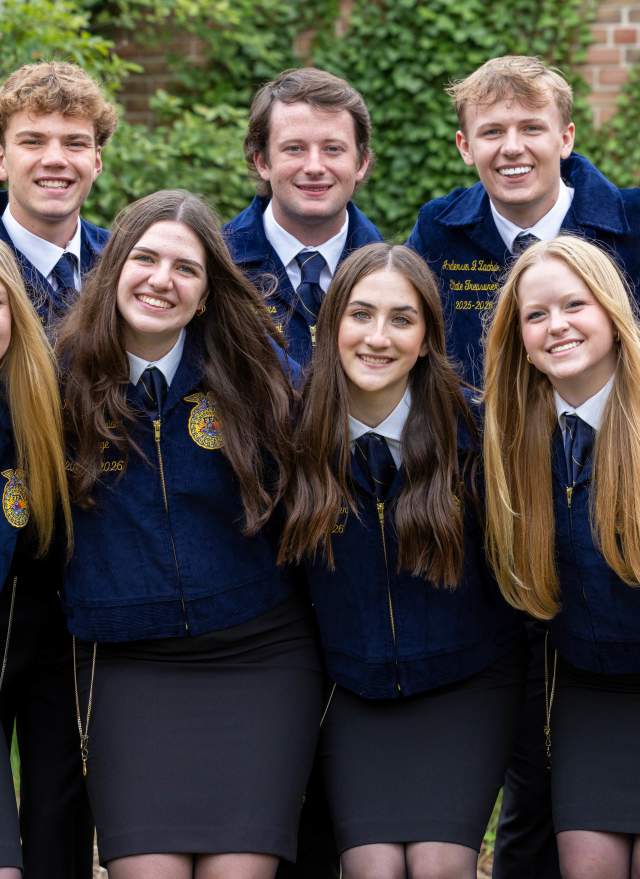 The FFA Officers standing in a group