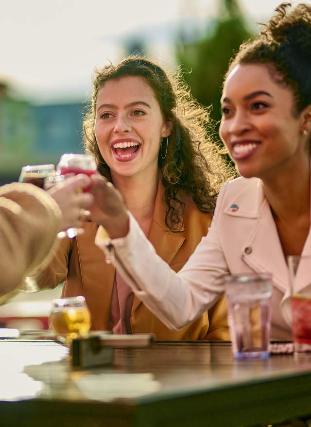 Ladies toasting