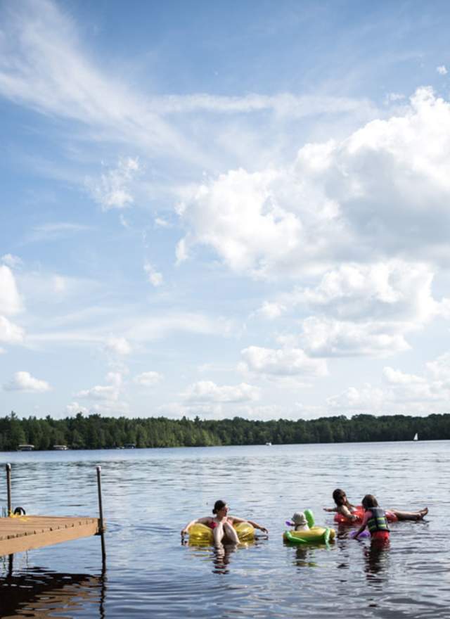 Family swimming pier