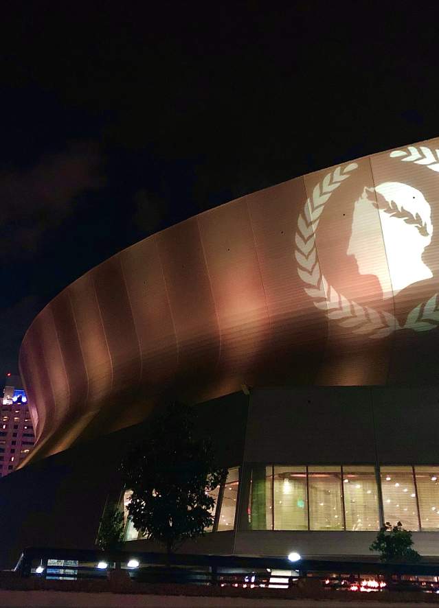 Caesars Superdome Exterior Night