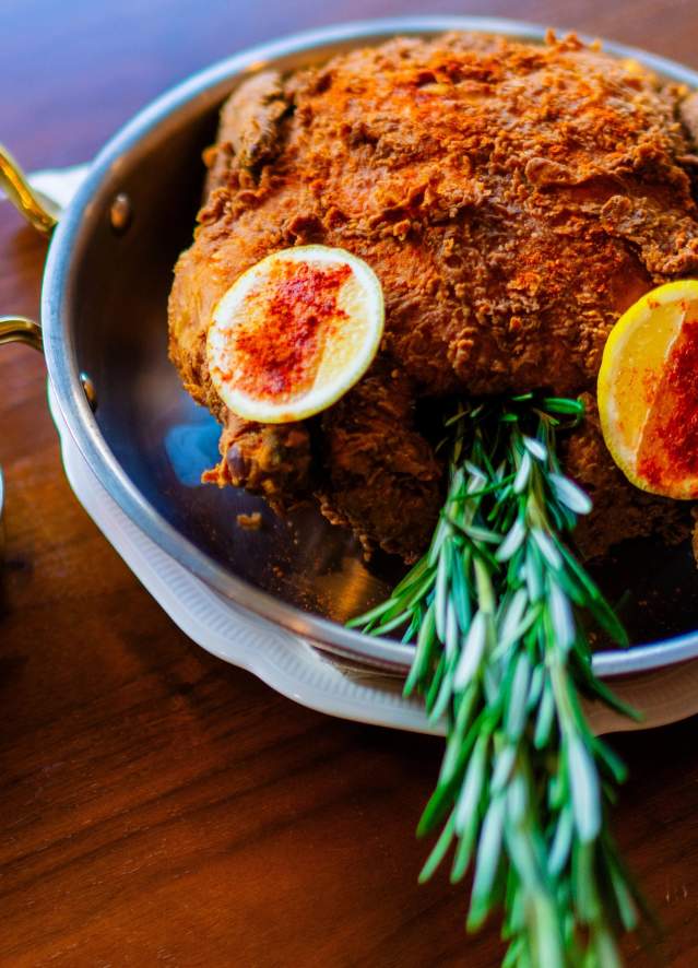 Carved Buttermilk-Fried Fried Chicken from Miss River