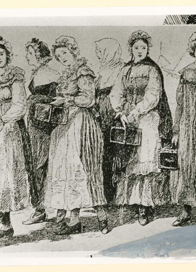 The Arrival of the Casket Girls (Illustration)