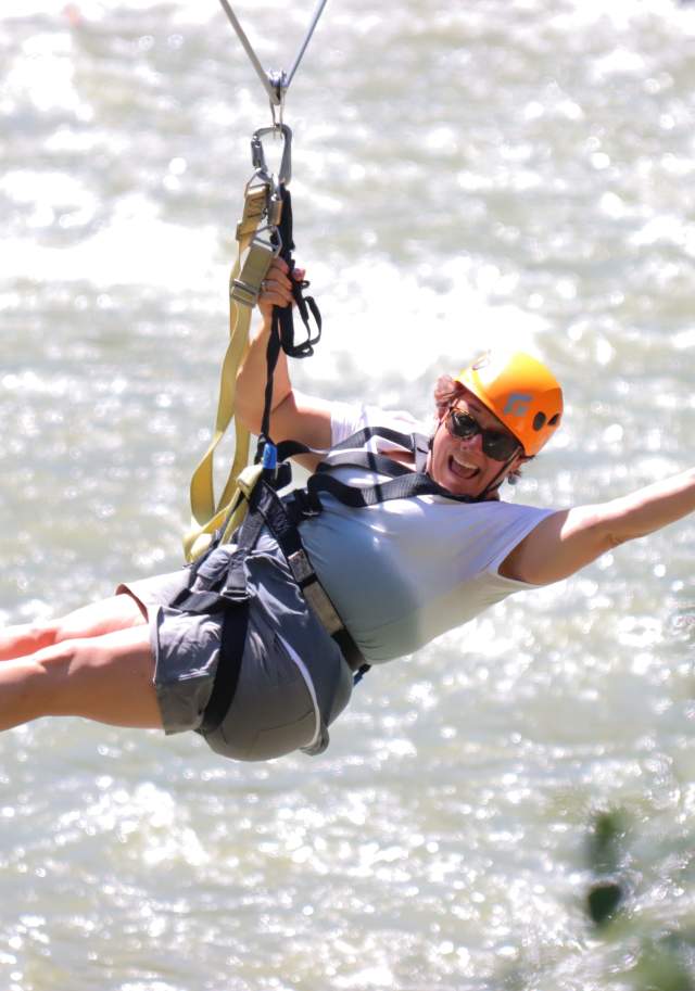 Ziplining across the Gallatin