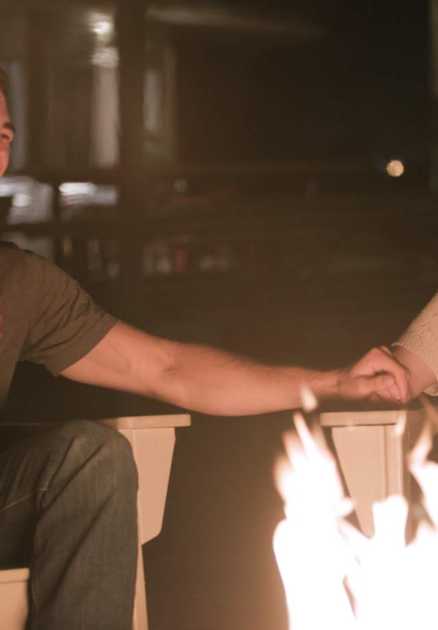 Couple laughing at Silo Park, Old Glory Distilling Co.