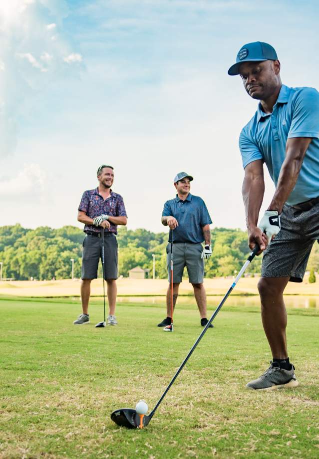 group of men golfing