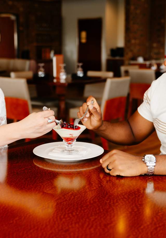 couple eating at a restaurant