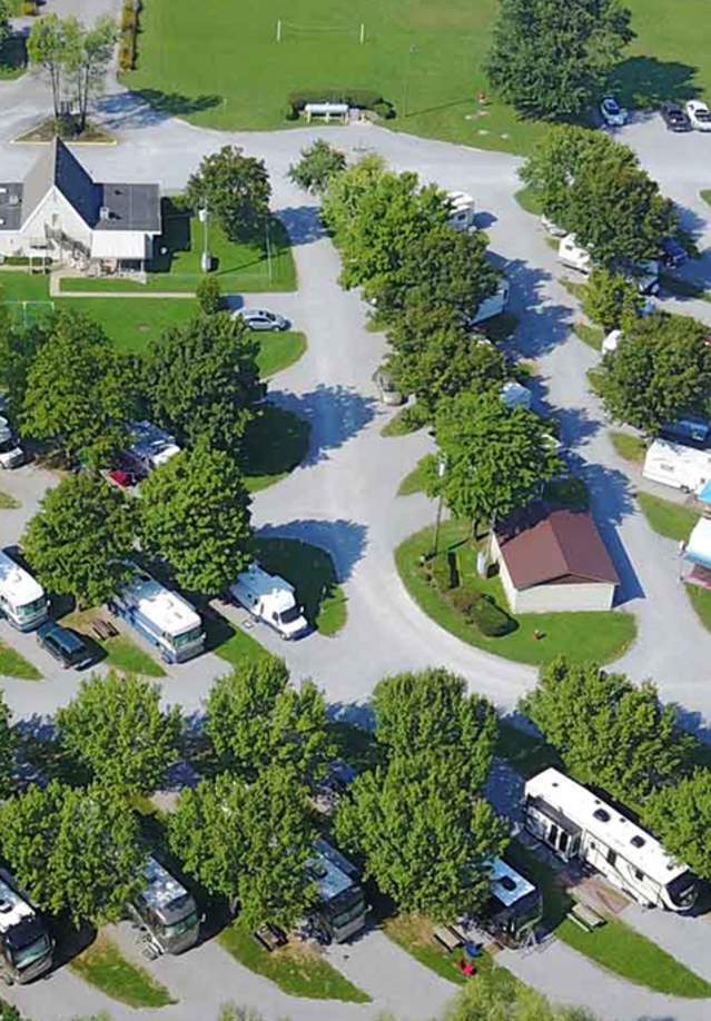 overhead aerial of campground