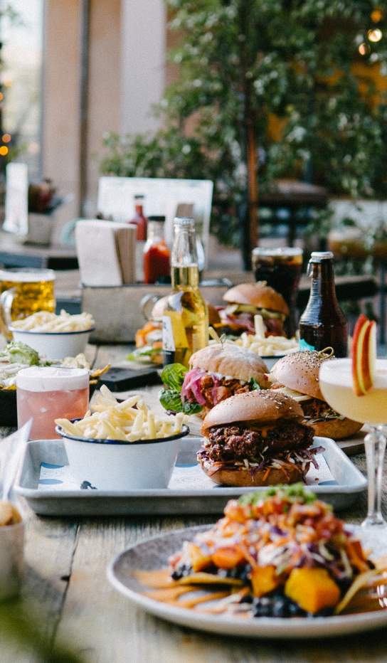 A table spread of delicious looking food