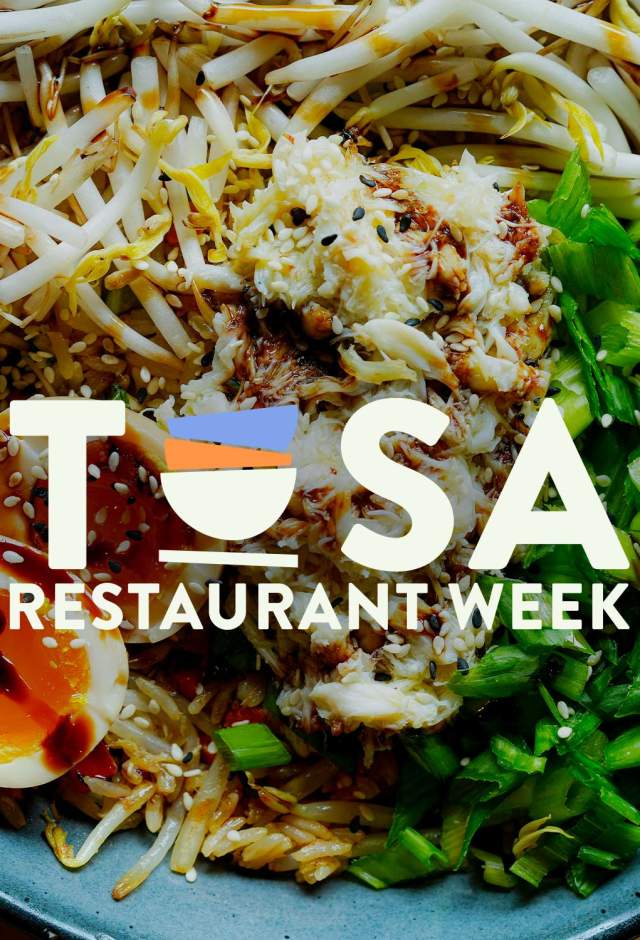 Bowl of food with Tosa Restaurant Week logo over it