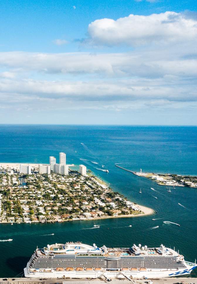 Aerial photo of Port Everglades Cruise Ship Terminal