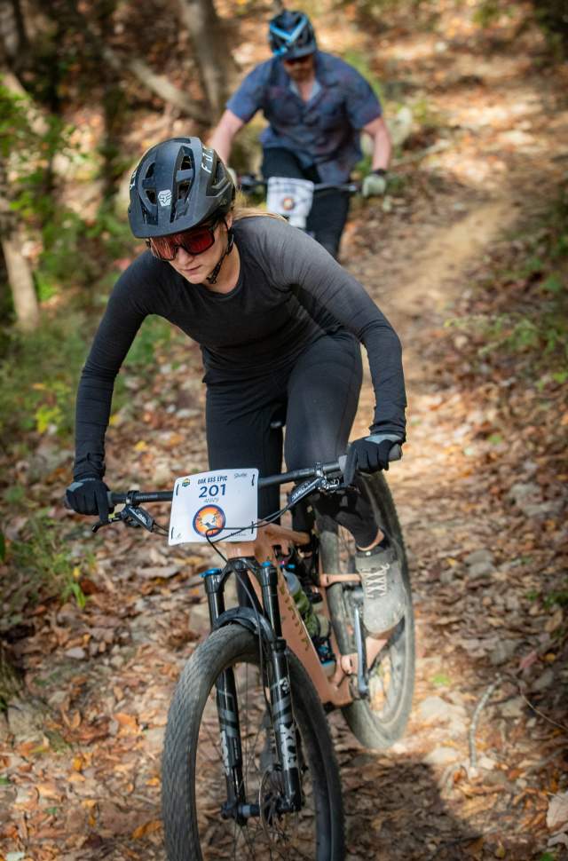 Competitors race along the trail at Oak Mountain State Park at the annual Oak Ass 100 mile race.