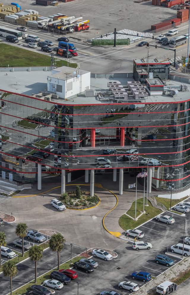 An aerial view of the Port Everglades Administration Building.