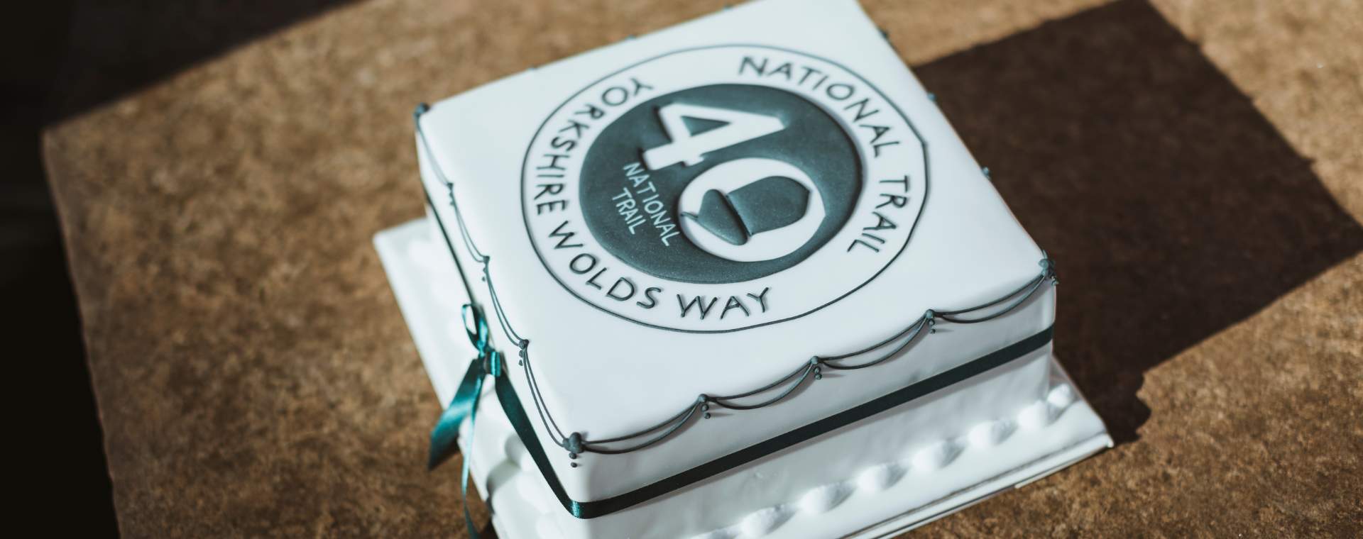 A cake to celebrate 40 years of the Yorkshire Wolds Way National Trail in East Yorkshire
