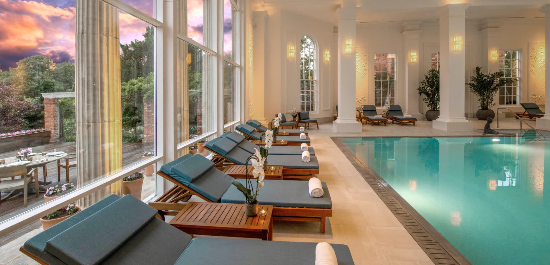 Luxury twilight spa experience at Chewton Glen Hotel in the New Forest