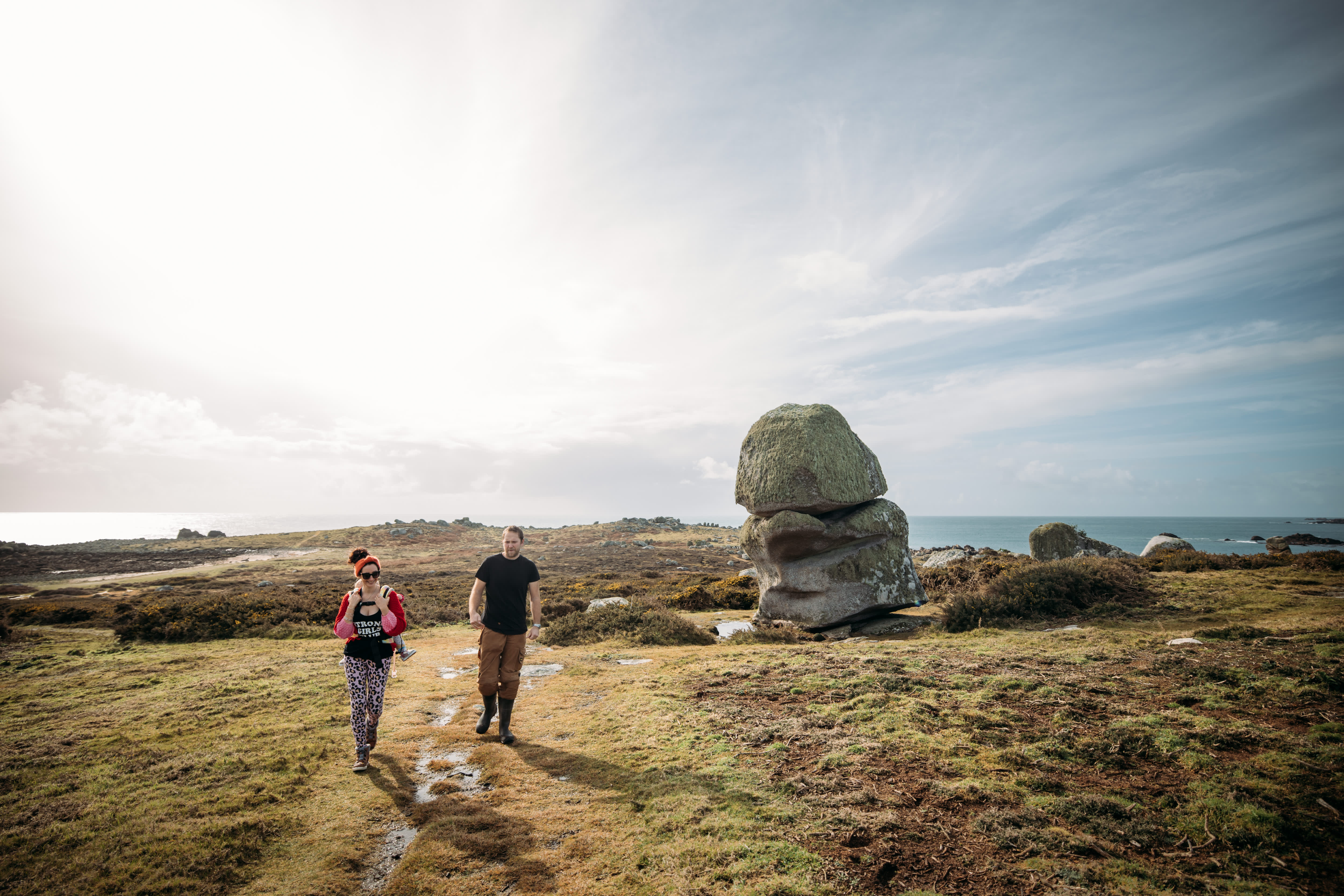 Couple walking on St. Agnes