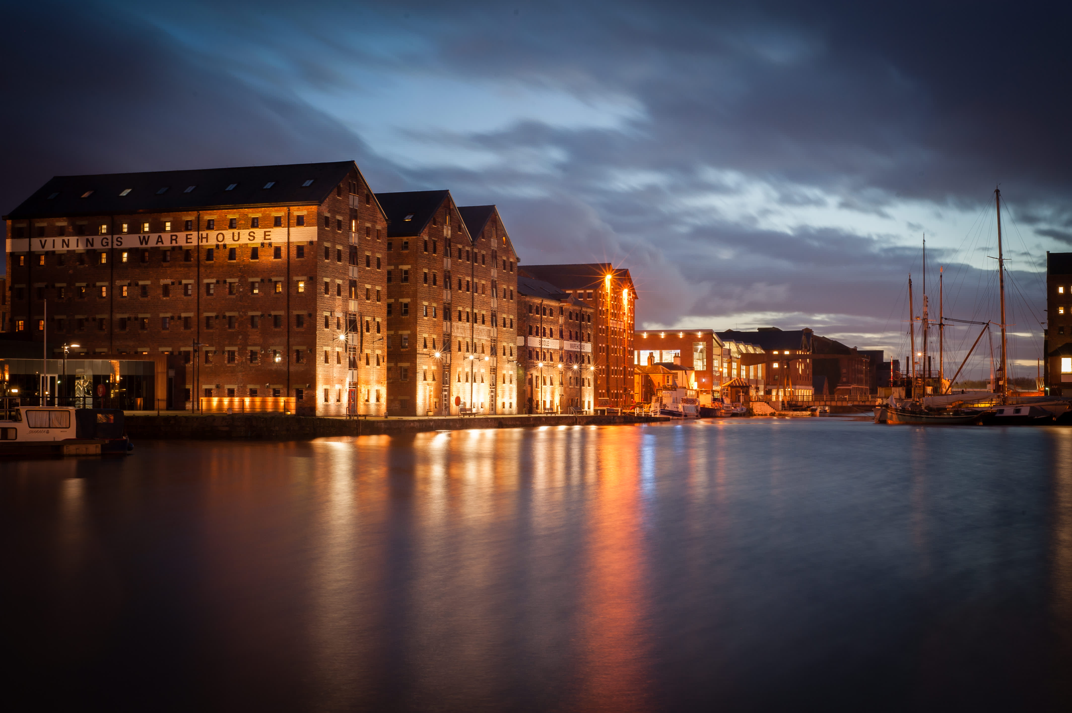 Gloucester Docks at night