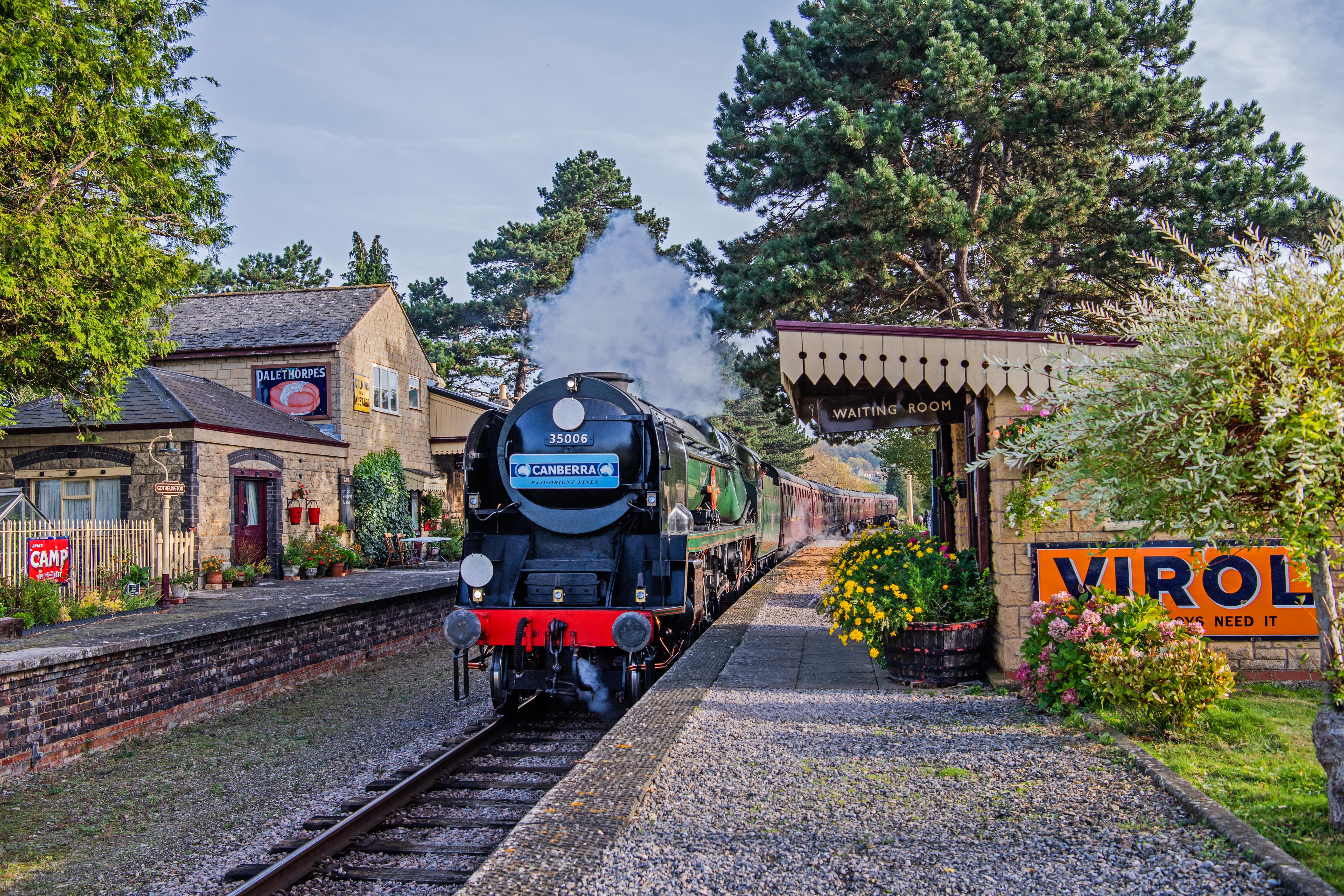 A steam train at Gloucestershire Warwickshire Steam Railway, photographed by Jack Boskett.