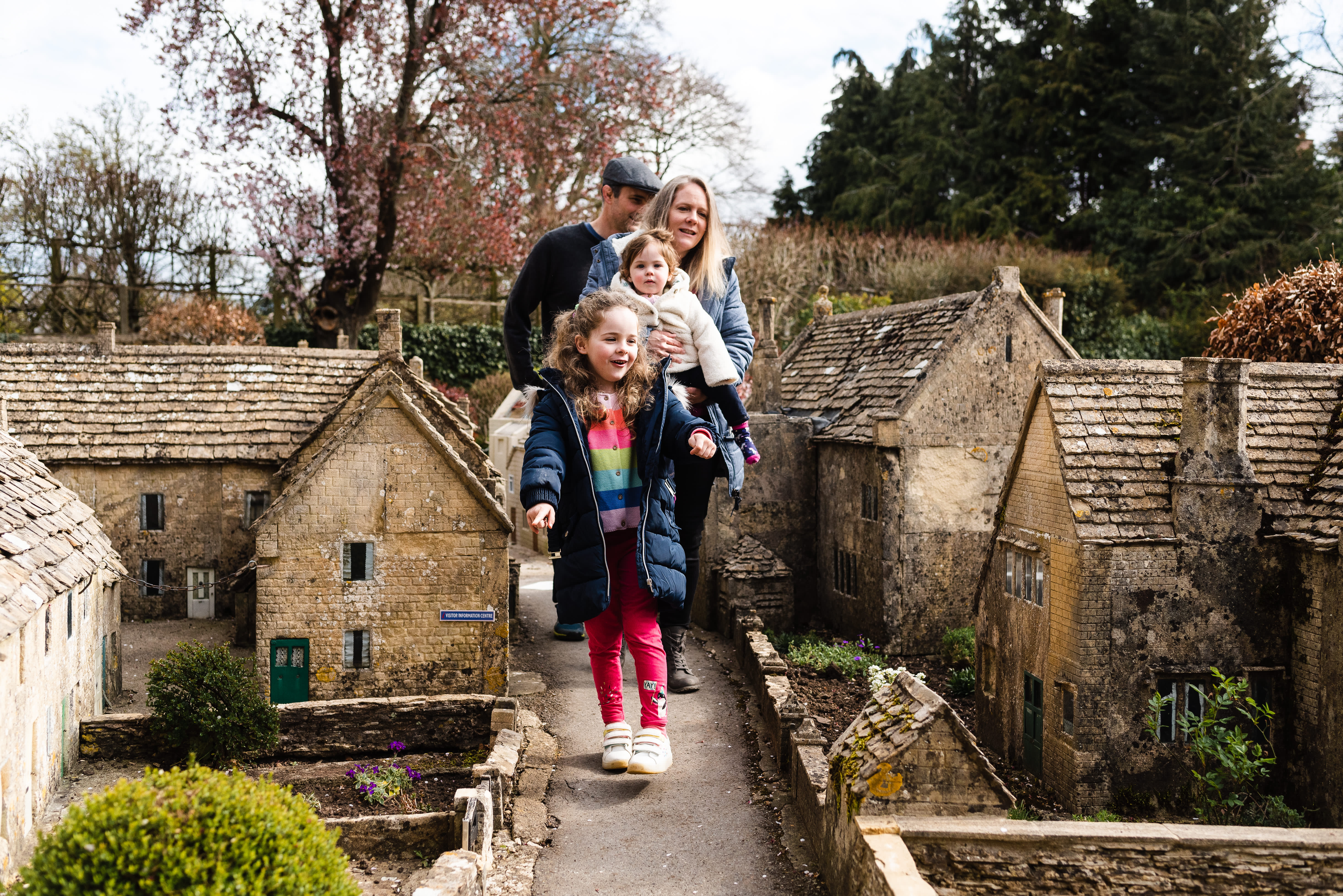 Family enjoying the Bourton on the Water model village