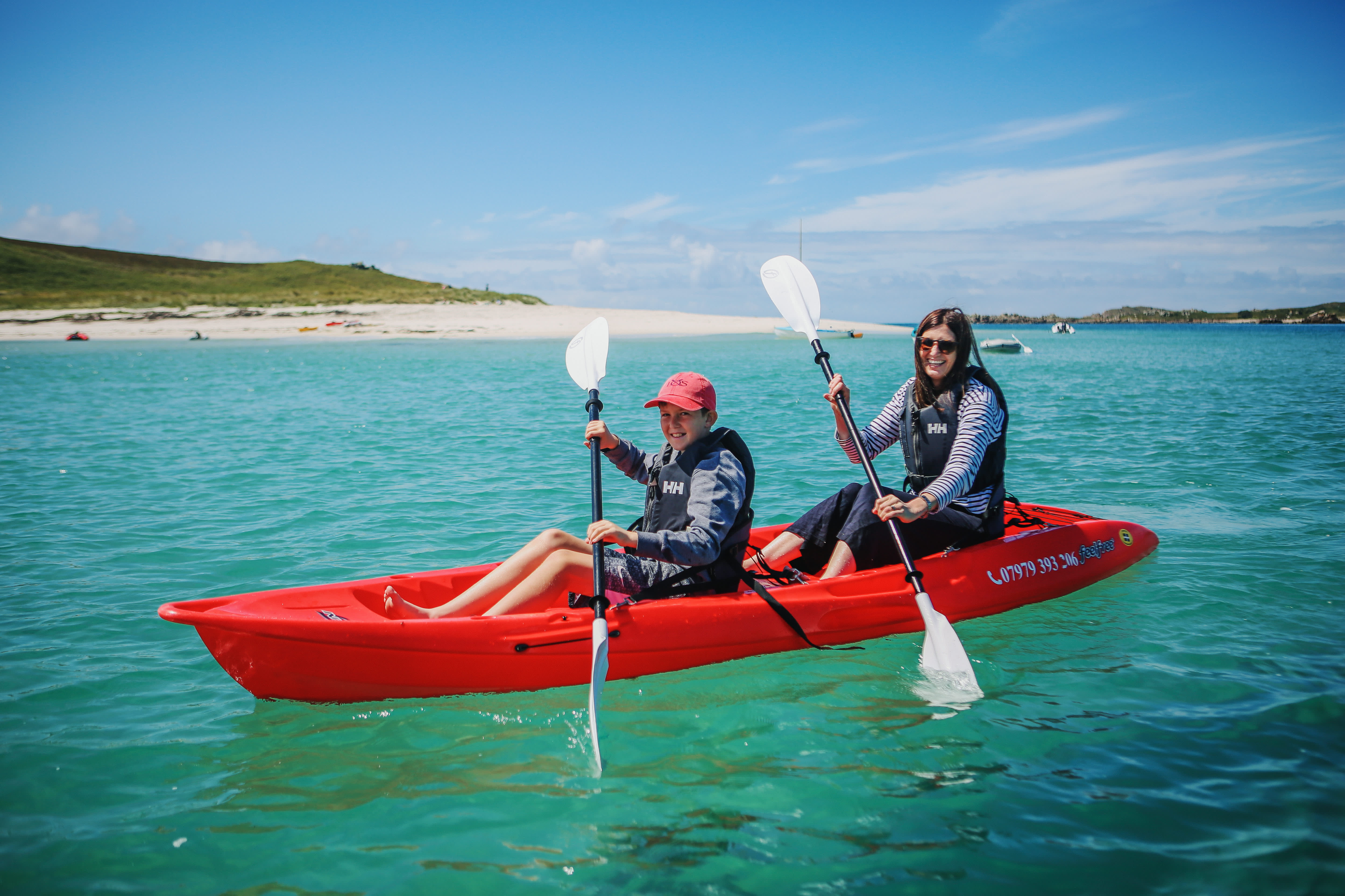 Family in kayak