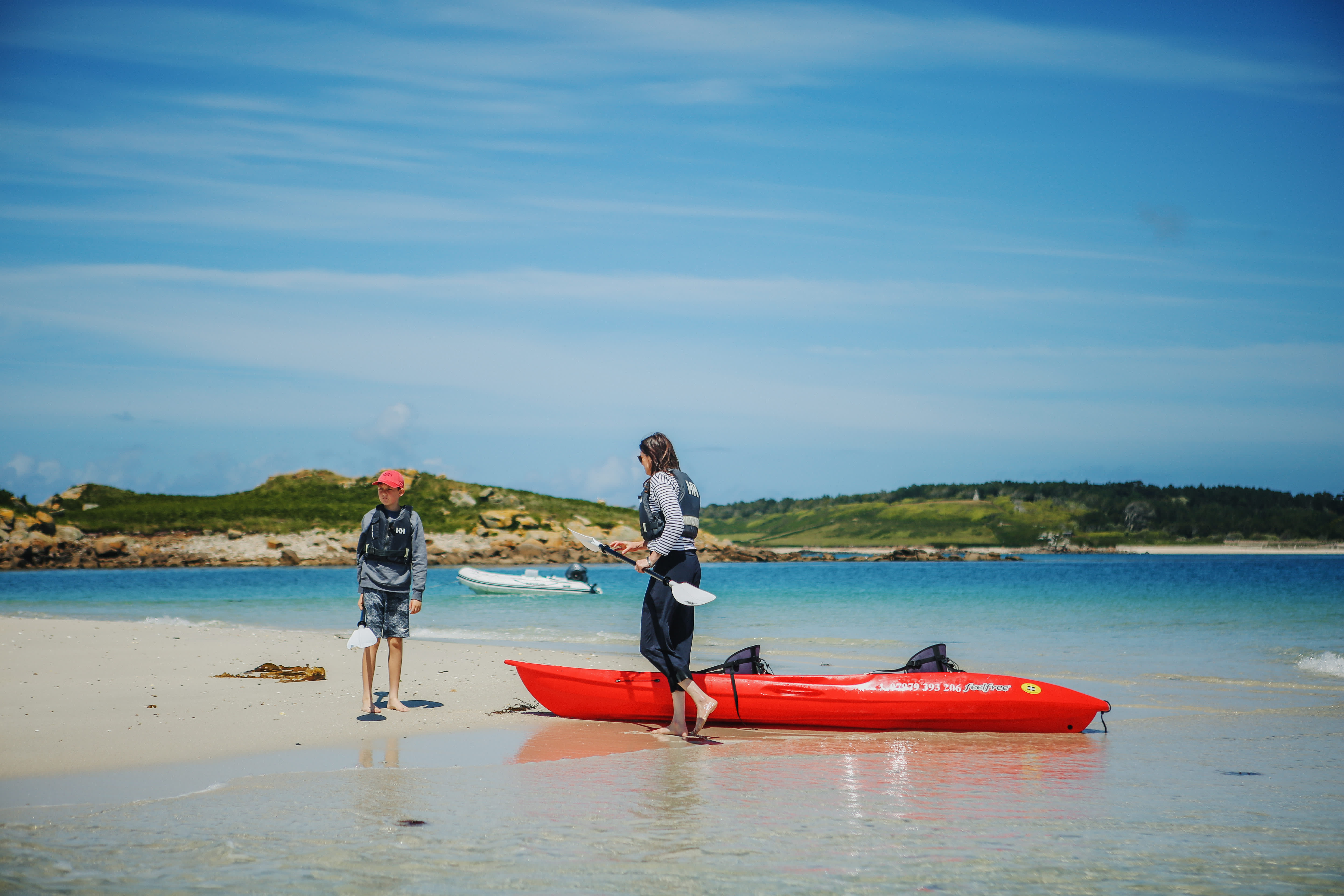Family kayaking
