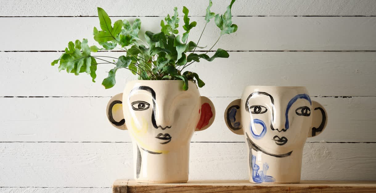 Emily Gibbard head vases at New Brewery Arts