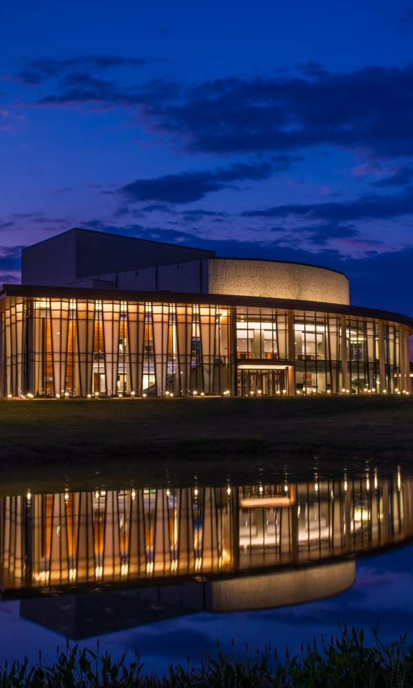 Gogue Performing Arts Center at Night
