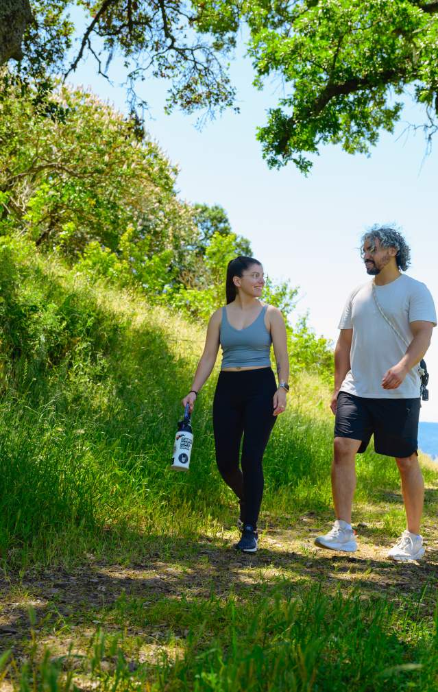 Couple hiking in the nearby hills