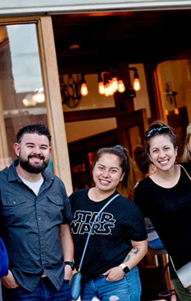 group of friends downtown