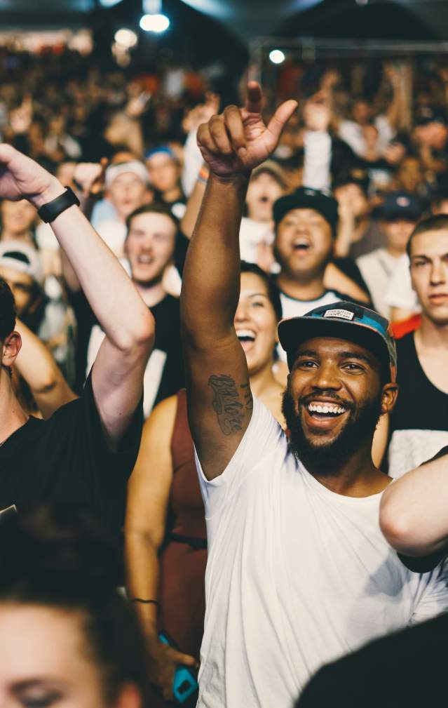 Sports fans cheering