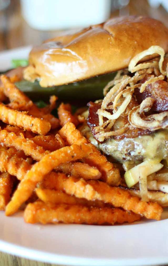 Hamburger and fries