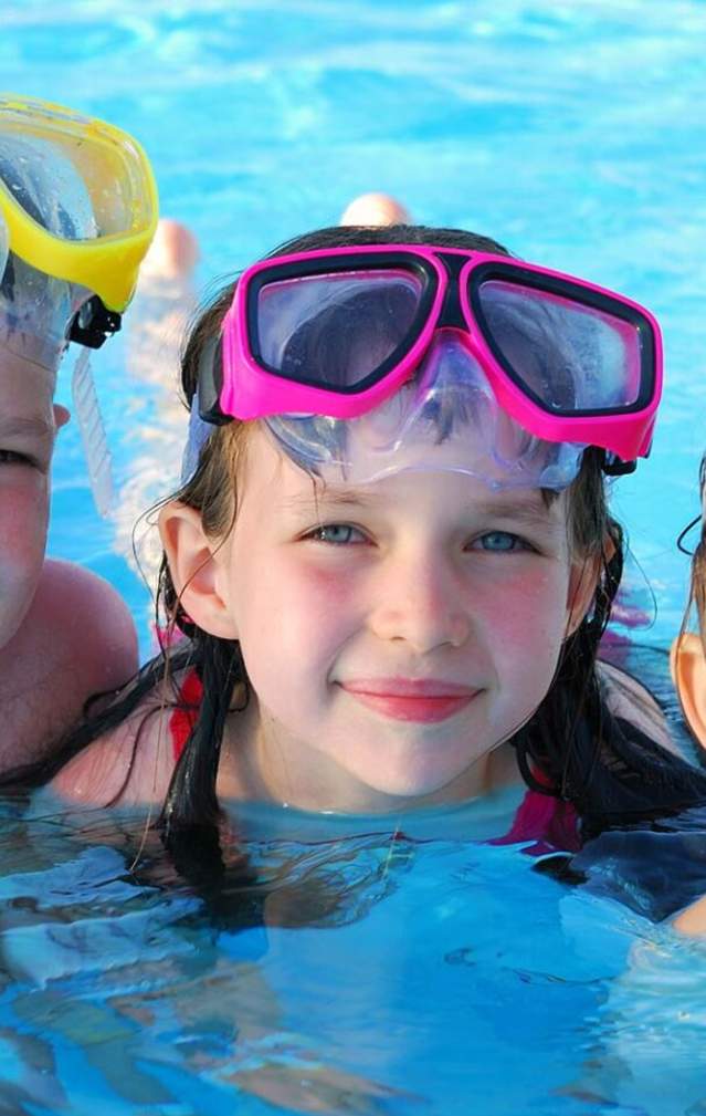 Kids in a pool