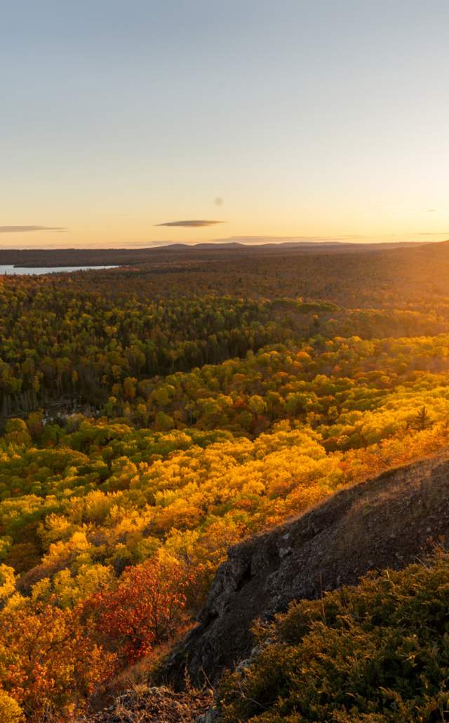 Sunset at Brockway Mountain in the fall