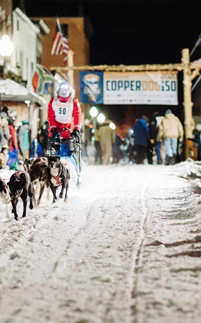 Copperdog 150 dogsled races, located in the Upper Peninsula of Michigan