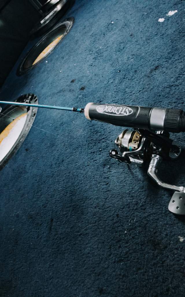 Fishing pole for ice fishing in the Upper Peninsula of Michigan