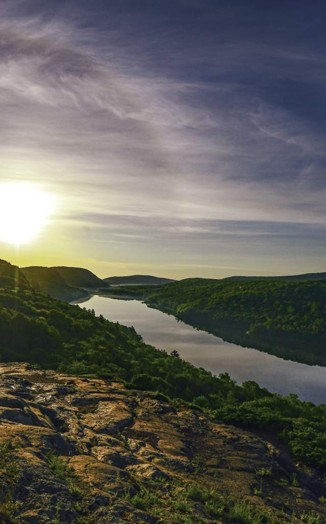 Lake of the Clouds, located in the Porcupine Mountains, located in Michigan's Upper Peninsula, USA