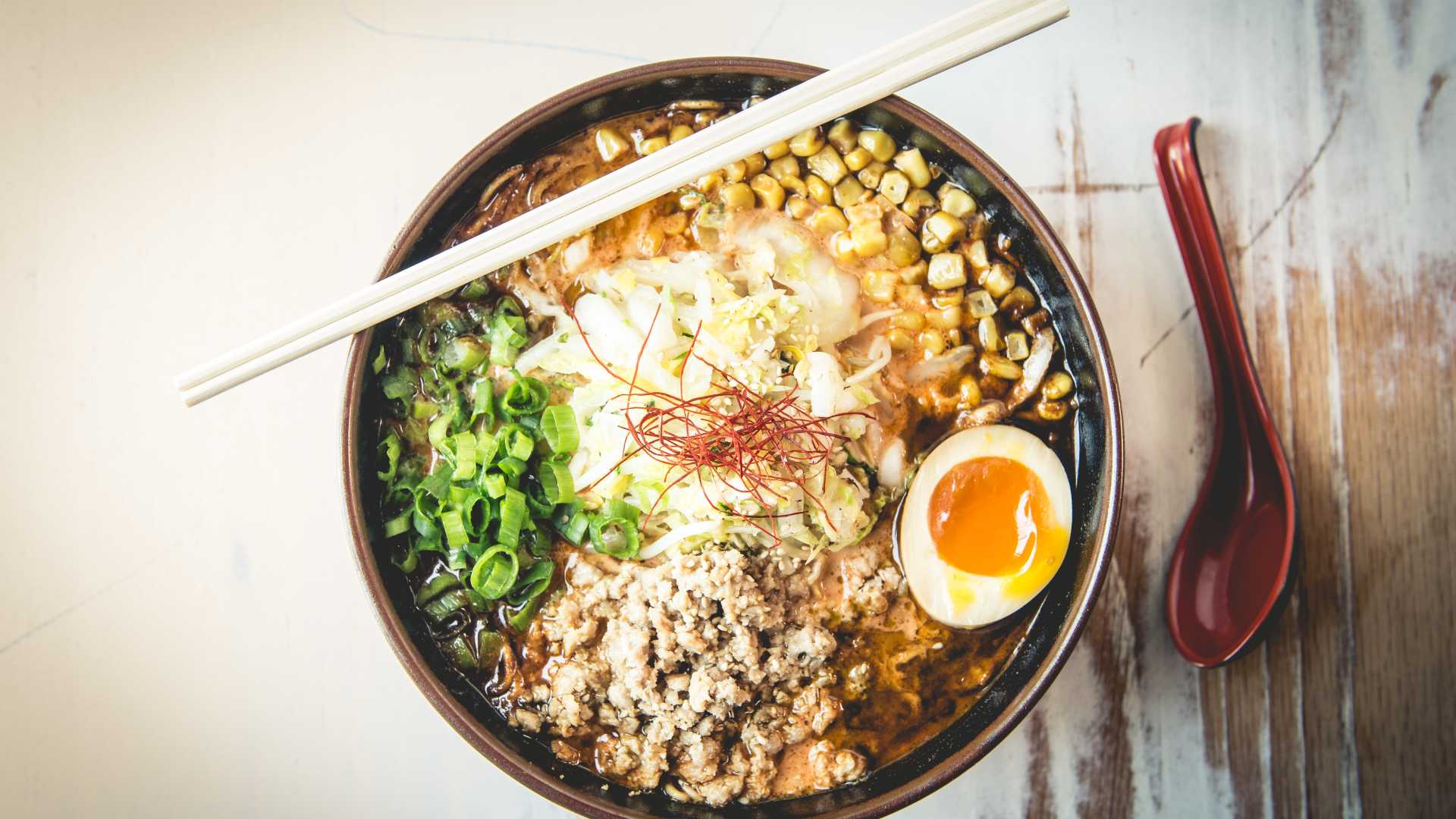 Bowl of ramen from Ramen Tatsu-Ya restaurant in Houston