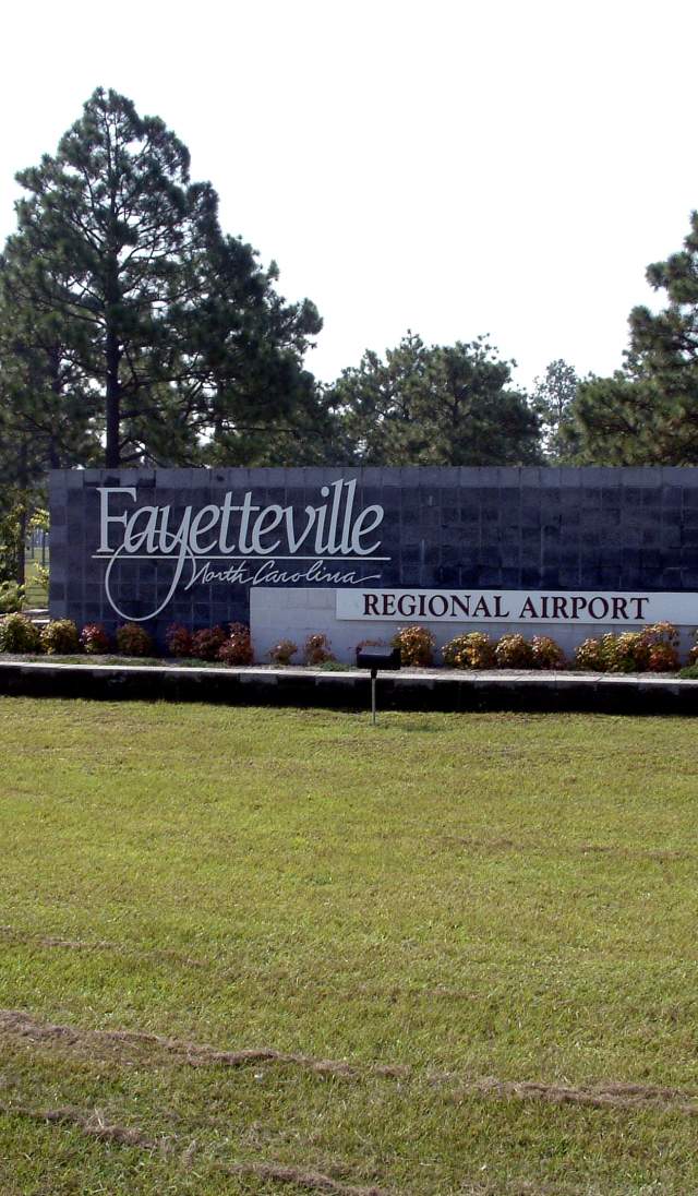 Fayetteville regional airport sign