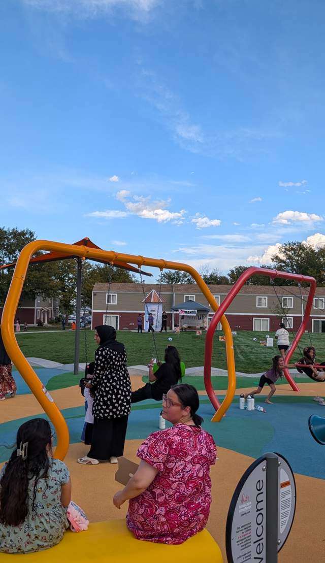 People enjoying the park