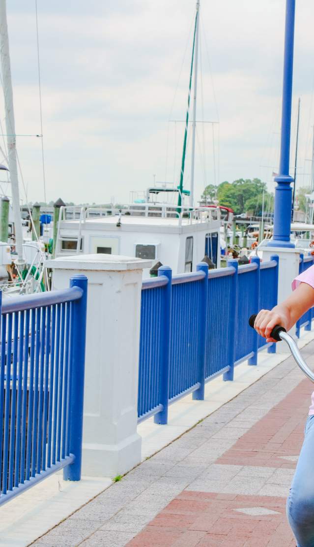 Woman riding a bike