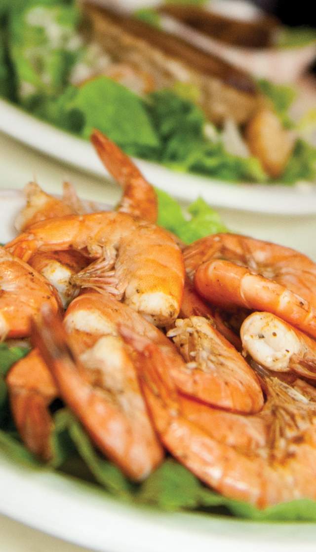 Steamed shrimp at Provision Company in Holden Beach