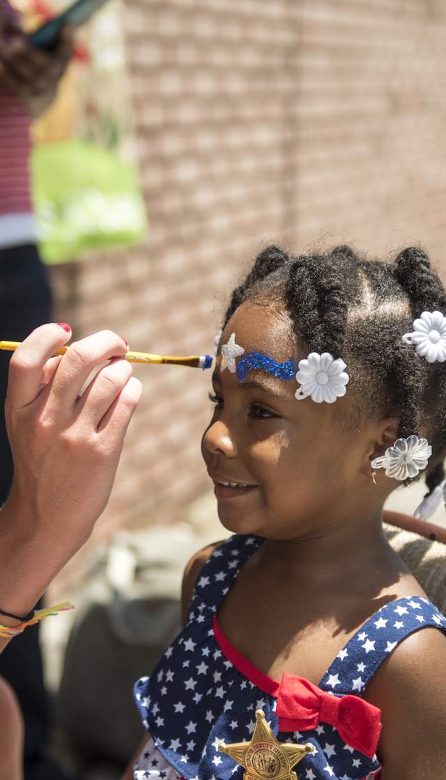 Face Painting at 4th of July Festival in Southport