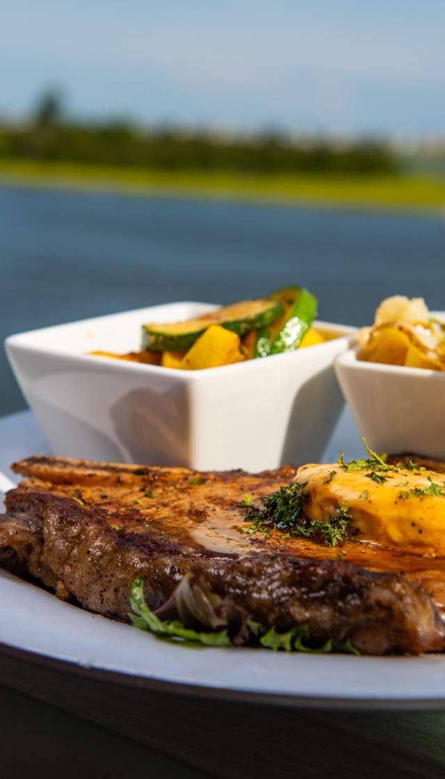 steak at The Boat Landing in Sunset Beach