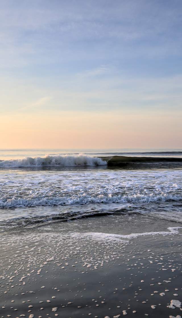 Waves on Beach in the Early Morning