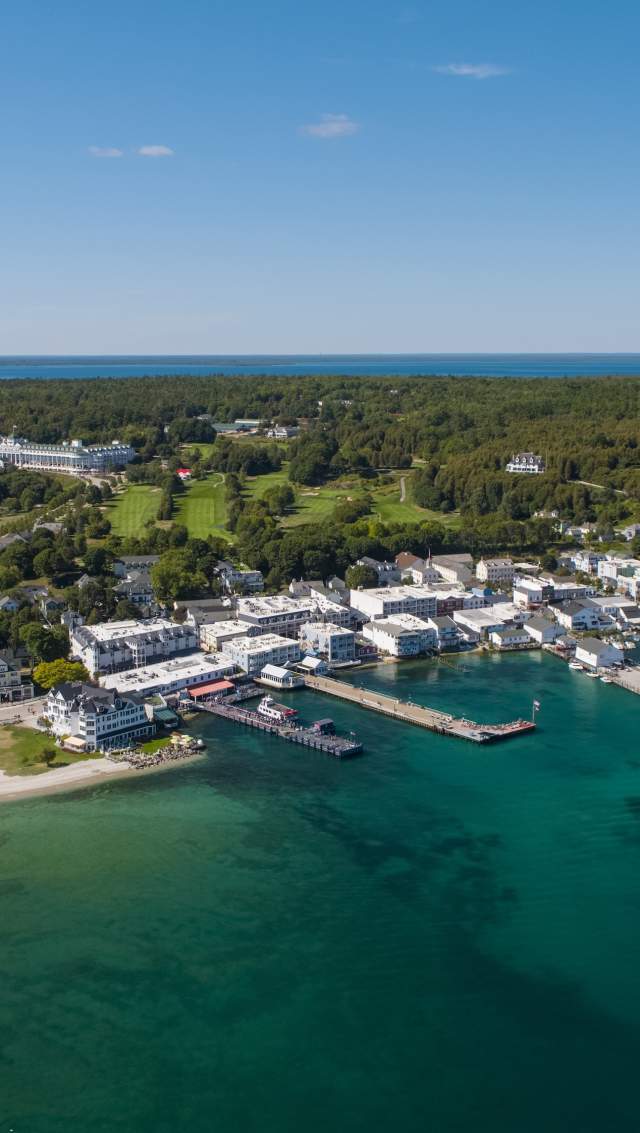 About Mackinac Island-Aerial view