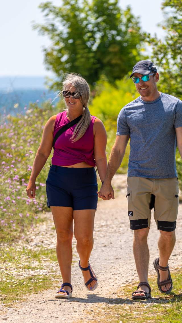 couple walking on a path