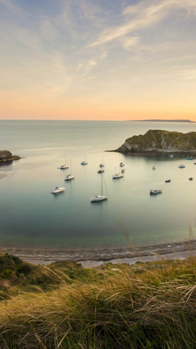 Sailing boats anchored in Lulworth Cove, Dorset credit Matt Pinner