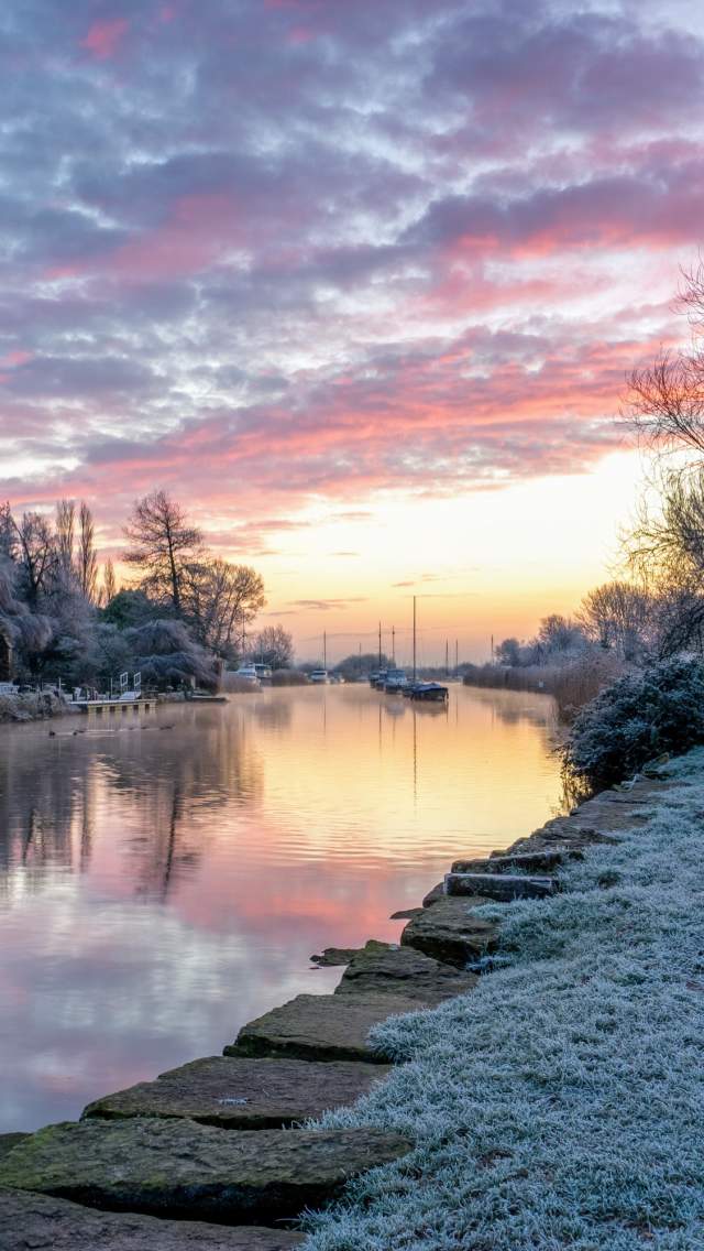 Sunrise over the River Frome at Wareham in winter. Photographed by Paul Dimarco.