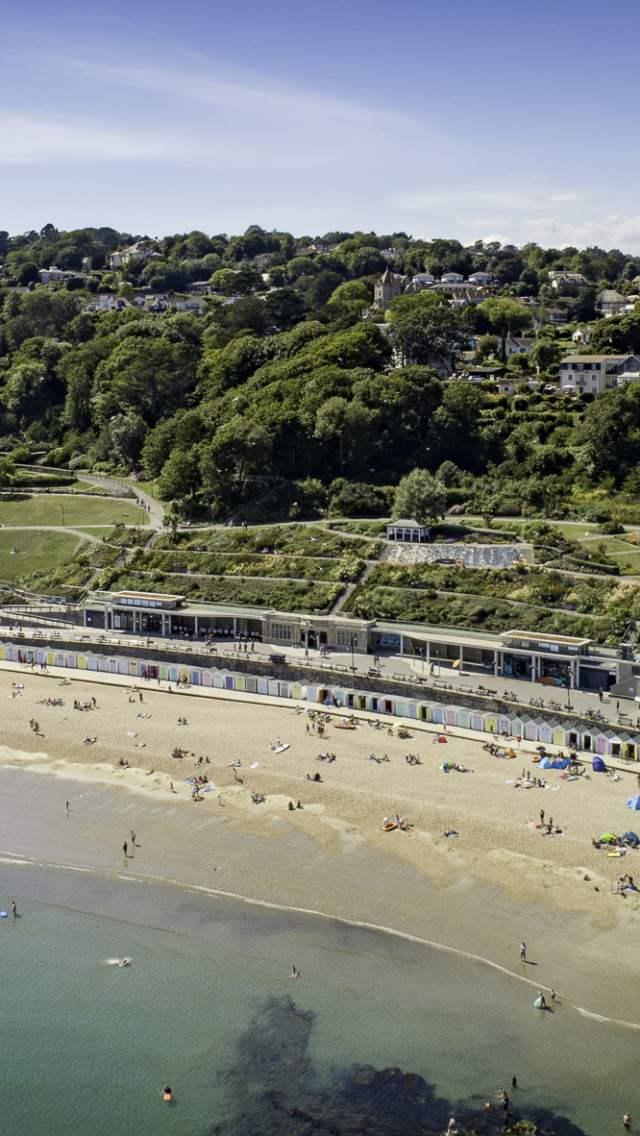 Aerial photo over Lyme Regis